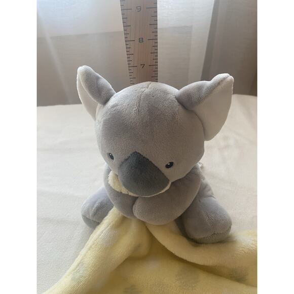 Cudlie Koala Bear Lovey Gray Security Blanket Yellow Plush Baby Toy Lovie - Picture 7 of 10